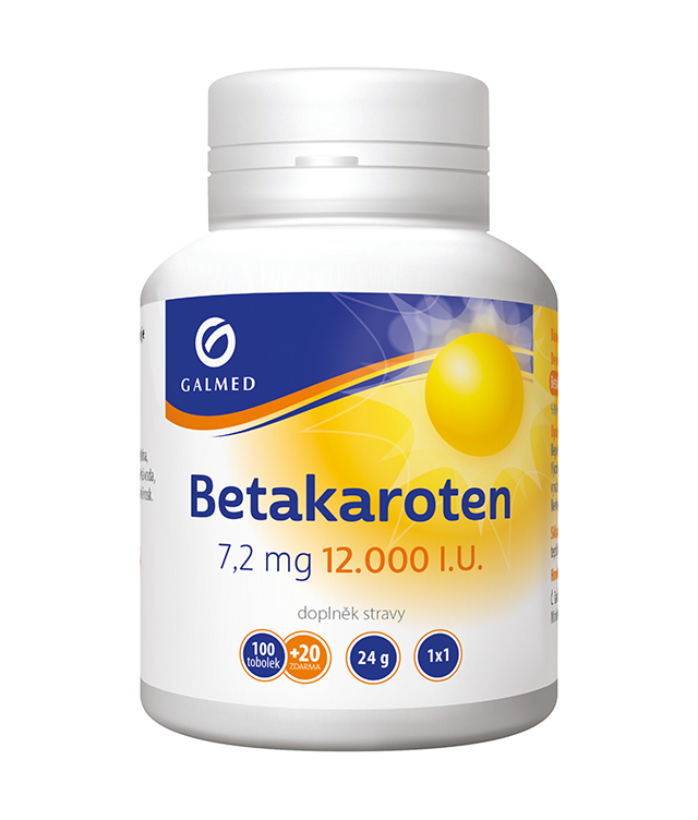 Betakaroten 7.2mg 12000 I.U. tob.100+20 Galmed