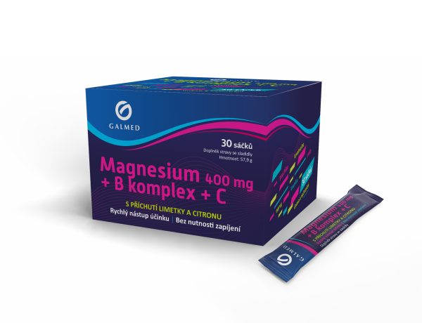Magnesium 400 mg + B komplex + C 30 sáčků Galmed