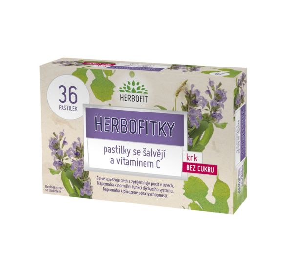 Herbofitky se šalvějí s Vit. C BEZ CUKRU 36ks