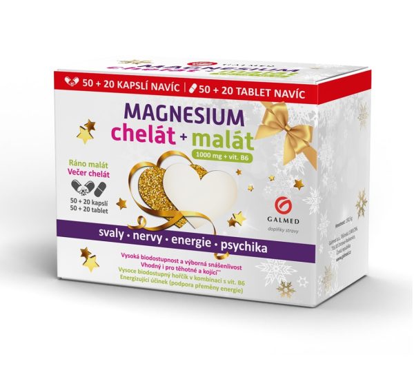 Magnesium chelát cps 50+20 + malát tbl 50+20 Galmed